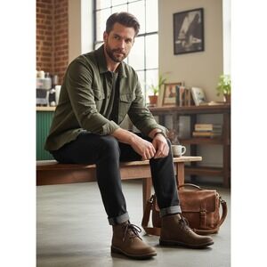 FootJoy Contour Casual Stealth Brown Leather Chukka Boots Mens 10.5 54102